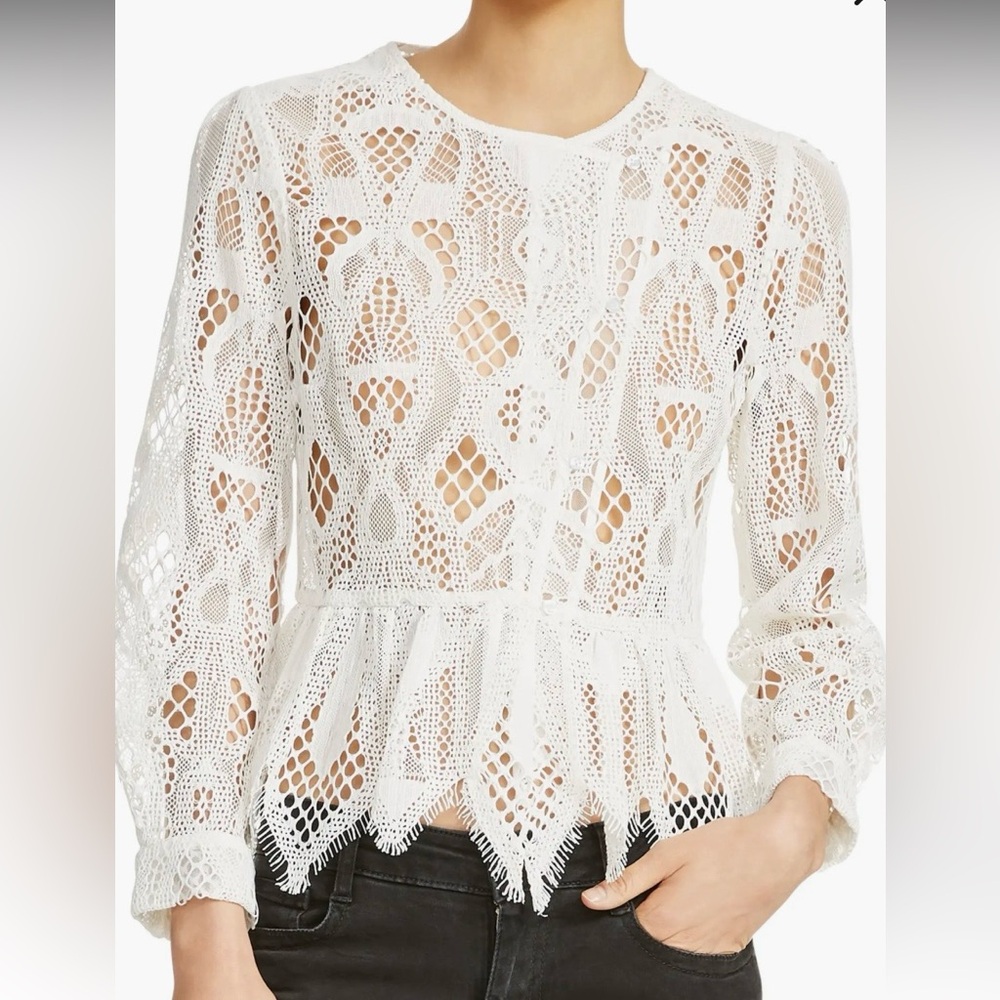 Maje White Lace Blouse